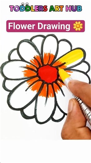 Flower Drawing | Easy Flower Drawing for kids #shorts #easydrawing #flowers