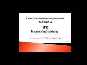 8085 - Programming Techniques