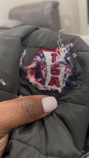 Removing thread from clothes. Lets remove this logo and add a new one. #threadremoval #logoremove #appliqueembroidery #embroidery #coverupdesign #patchwork #viral #viralvideo