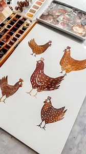 Painting watercolor chickens is an easy and very fun process. Tomorrow I will upload the complete class so you can grab your watercolors and have fun painting. 🐓🤍 #chickens #watercoloranimals #doodlefun #acuarelas #aquarelle #artlove #artprocessvideo #artreels #creativeprocess #chicagoartist | Safari of Ideas