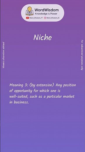 What does "Niche" mean? | English vocabulary shorts | #niche #wordwisdom