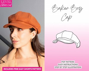 Baker Boy Cap Sewing Pattern: Unisex Newsboy Hat (PDF Pattern, 3 Sizes) - Etsy Canada