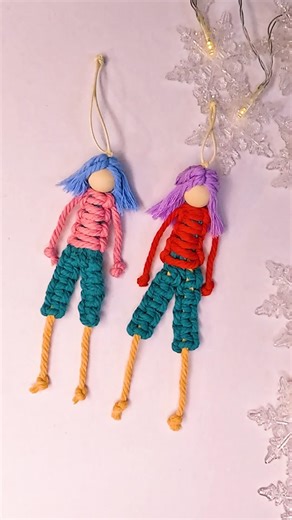 DIY Cute & Simple Macrame Doll Bag Charm🎀✨ #shorts