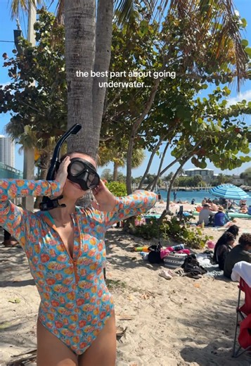 no beach day is complete without a cute dive suit 🌺 @pakalohabikinis #florida #diving #dive #ocean #summer #beach