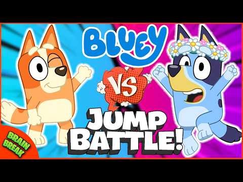 Bluey Jump Battle Challenge | Brain Break For Kids | Freeze Dance Game | Fun Kids Activity