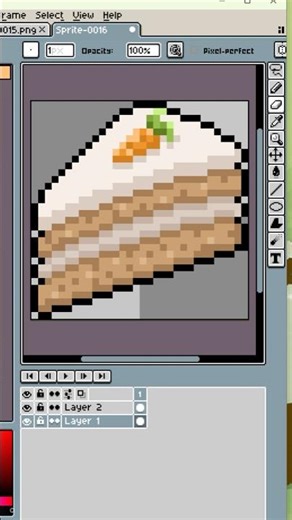 Pixel carrot cake #art #pixelart #gamedev #gameart #art #timelapse #tutorial #shorts #aseprite