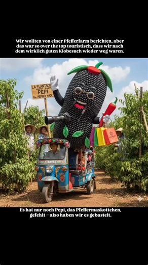 🇩🇪 Wenn die Pfefferfarm so touristisch ist, dass nur noch das Maskottchen fehlt... haben wir eben Pepi gebastelt. 🌶️🤡 Kurzer Check: Das Klo war 10/10, der Rest zum Davonlaufen. Wir suchen dann mal weiter nach dem echten Kambodscha. 🇺🇸 When the pepper farm is so touristy that the only thing missing is a mascot... we just built Pepi. 🌶️🤡 Quick review: The restroom was 10/10, the rest was a runner. Back to finding the real Cambodia. | Michael Niekut