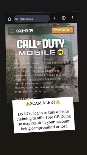 CodM ⚠️ SCAM ALERT ⚠️ #codm #callofduty #callofdutyvideos #callofdutymobile