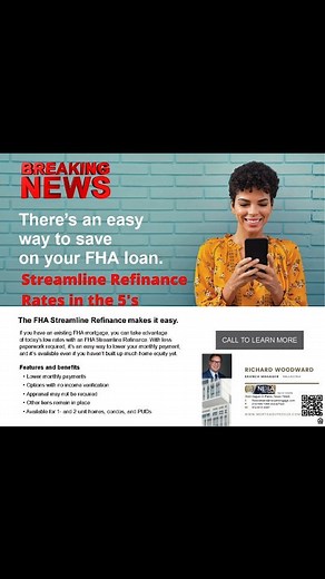 🌟 Simplify Your Mortgage with FHA Streamline Refinancing! 🌟 Homeowners, great news is knocking at your door! Richard Woodward, your trusted Branch Manager at NEXA Mortgage, is here to guide you through the effortless path of FHA Streamline Refinances. As a 5-Star Rated Mortgage Lender, we're dedicated to making your refinancing journey smooth and beneficial. 🏡 Why FHA Streamline Refinance? ✅ No Appraisal Required: Ease your refinancing process. ✅ Minimal Documentation: Less paperwork, more pe