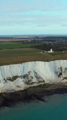 Experience the Timeless Beauty of Dover's Cliffs Via Drone.