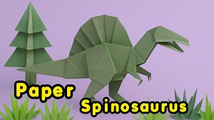 Origami Spinosaurus easy tutorial: How to Make a Paper Dinosaur! | DIY Paper Art for Beginners – origami by P