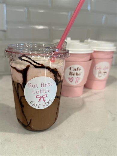 Cafe Bebe Baby Shower Stickers, Coffee Cup Labels, Baby is Brewing, 24ct - Etsy