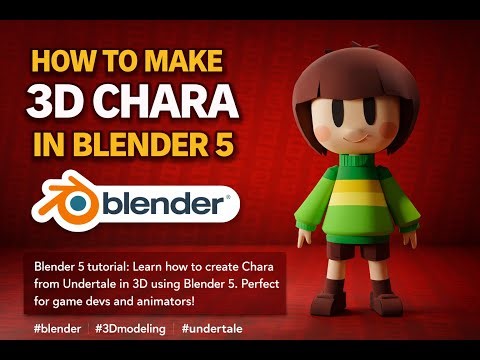 How I Made Chara (Undertale) in 3D | Blender 5 TimeLaps
