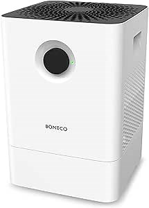 BONECO W200 Large Room 2 In 1 Whisper Quiet Humidifier Air Washer with Automatic Shut Off and Fragrance Essential Oil Container, White