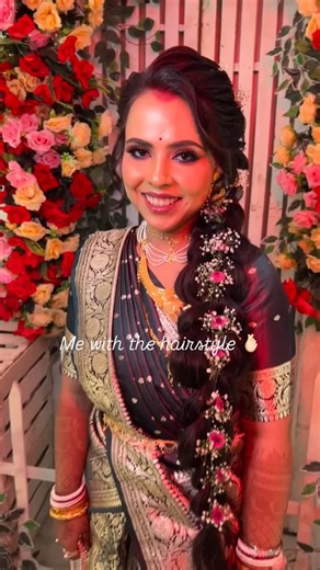 Jayashree Nandy | Jayashree's Makeover on Instagram: "My Rapunzel bride @sananda.chakraborty.399 Contact- 9163596471 for Bookings.. #mermaidbraids #advancedhairstyle #receptionbride #bengalibride #viralreels"