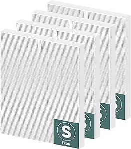 4 Pack C545 True HEPA Replacement Filter S Compatible with Winix C545, B151, P150, 9300 Air Purifier Replacement for Winix S Filter Part 1712-0096-00 and 2522-0058-00 by Funmit