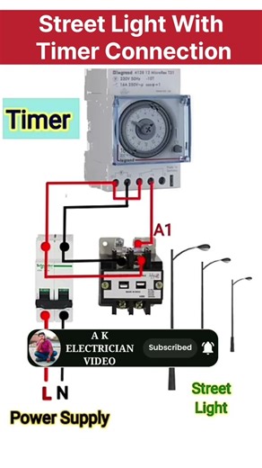 How To Timer Connection WithStreet Light| Analog Timer |Street Light |ShortsViral|Ytshorts