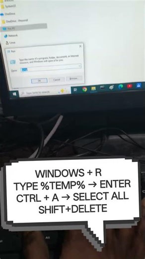 Make Your PC Faster in 10 Seconds | Clear Temp Files#computer #tech