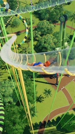 Drift Glass Water Slide - Planet Coaster 2 #waterslide #waterpark #planetcoaster2