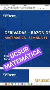 ✅️UCSUR🔥 Week 11: Math: Derivatives - Rate of change, solving exercise #virtualclasses