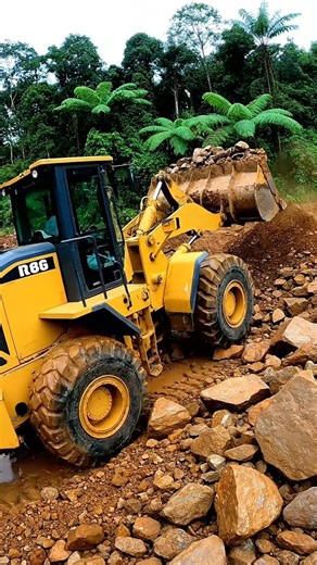 POV: Operating a MASSIVE Wheel Loader! Moving Rocks & Earthmoving Action 🚧