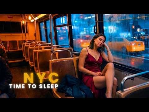 NYC Ambience - 1 Hour White Noise Rain Sounds For Sleeping | Bus Ambience To Stop Insomnia
