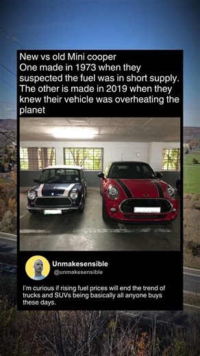 Mini Cooper in 1970's vs now