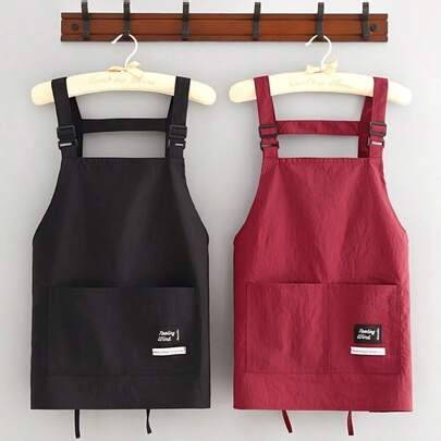 New Women's Apron - Short Style - Soft Polyester, Suitable For Kitchen, Cafe, Restaurant Or Office Use - Perfect For Cooking And Work, Kitchen Apron | Solid Color Pattern | Fashionable Apron | SHEIN