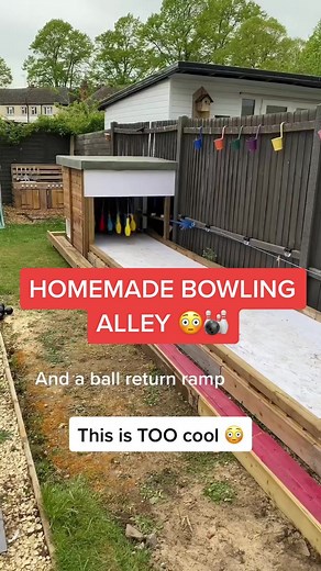 Homemade Bowling Alley in the Garden