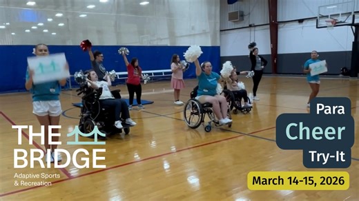 Go, Bridge, Go! 📣 🎉 Para cheer is an inclusive and competitive sport that adapts traditional cheerleading for athletes with disabilities. It combines elements of stunting, tumbling, dance and cheer, but is designed with accessibility in mind to ensure that athletes of all abilities can participate, perform and compete. Saturday, March 14 3:30 - 5:30 pm Practice and drills Sunday, March 15 10:00 am - 12:00 pm Cheering for the CP Soccer Midwest Showcase scrimmages Register: https://bit.ly/ParaCh