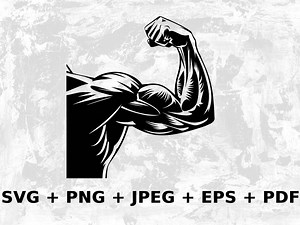 Muscular Arm SVG - Biceps Flex Bodybuilding Printable Graphic Vector Graphic, Instant Download, Commercial Use, Svg Jpg Png Eps Pdf - Etsy