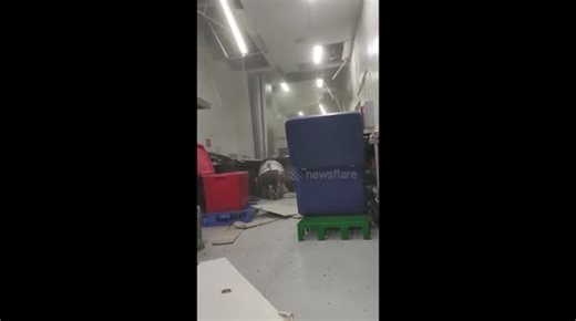 Philippines earthquake causes ceiling collapse as staff hide under tables