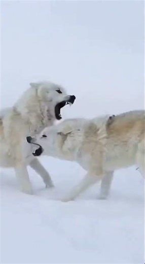 🐺⚔️ Arctic Wolf vs Arctic Wolf in a Fierce Snowfield Showdown! #wildlife #wolves #christmas #snow