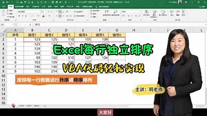 职场Excel表格案例分享_Excel每行独立排序，VBA代码轻松实现