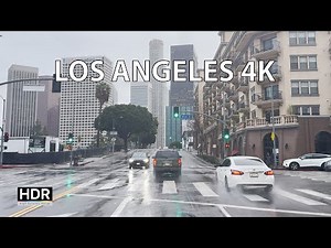 Rainy Los Angeles - Sunset Strip to Downtown - Scenic Drive 4K HDR