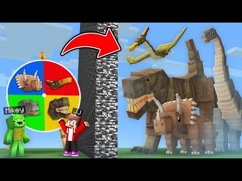Mikey & JJ: DINOSAURS ROULETTE BATTLE CHALLENGE in Minecraft - Maizen