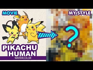 Drawing PIKACHU, RAICHU & PICHU from Pokemon | Semi Realistic | Huta Chan