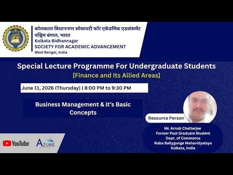 6th Special Lecture Programme || Business Management & it’s Basic Concepts