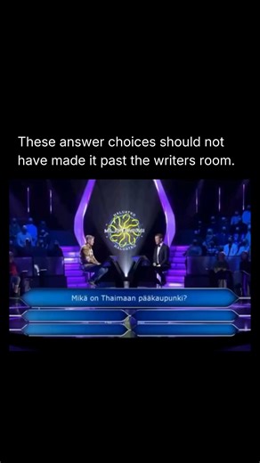 Facts | News | Entertainment on Instagram: "On a classic episode of “Who Wants to Be a Millionaire?”, viewers were treated to an accidental comedy masterpiece. A perfectly normal trivia question appeared on screen, but every one of the four multiple choice answers was phrased in a way that sounded wildly inappropriate out of context. Nothing about the question itself was crude, yet each option read like something you would never expect to see on prime time television. Moments like this are why l