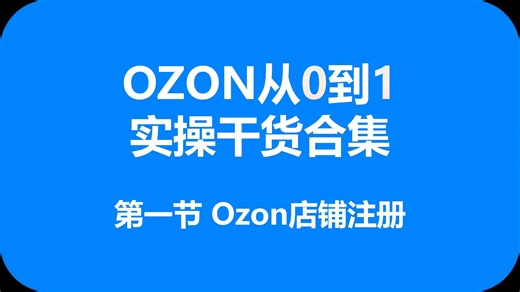 【OZON】第一节 店铺注册