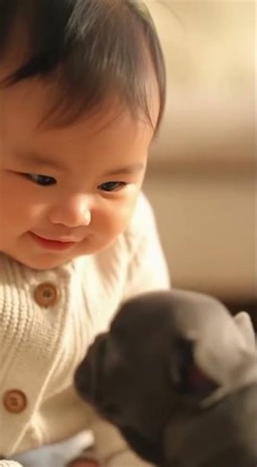 Adorable First Meeting: Puppy Meets Baby 🥰 | Sweetest Friendship Start #puppy #dogshorts #cute