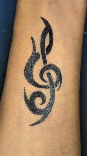 Tribal Music Note – Temporary Gel Pen Tattoo Art