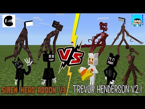Siren Head & Cartoon Cat V3 [Bendythedemon18] VS Trevor Henderson Creatures v2 [JPGYT] Minecraft PE