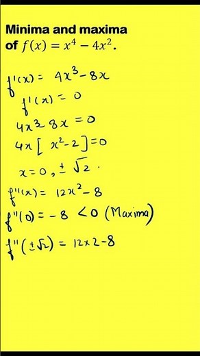 Maxima and Minima #maths #ytshorts #mathematics #exam #calculus
