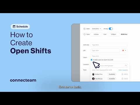 Connecteam | Job Schedule | Creating Open Shifts for Employees to Claim