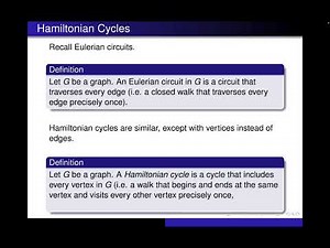 Hamiltonian Cycles (Eulerian/Hamiltonian)