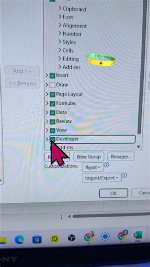 Developer option in Excel menu कैसे दिखाएं |