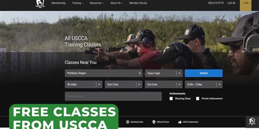 Outdoor GPS 4/12 Free Training Classes with the USCCA