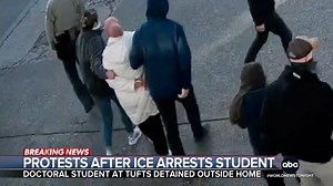 Rumeysa Ozturk, a Tufts University doctoral student on a visa, is in ICE detention after federal agents in masks and hoodies swarmed in to arrest her. More than a thousand people at Tufts protested her arrest overnight. Aaron Katersky reports. https://abcnews.link/VThj7fg | ABC World News Tonight with David Muir