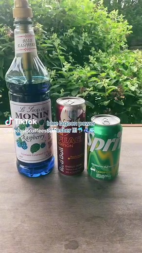 2.2K views · 26 reactions | Blue lagoon POWER refresher!!! 磻Made with blue raspberry syrup, @sprite and peach @red bull. It’s the perfect refreshing boost of energy for a summers day!! ☀️#summerrefreshers #oasis #coffeeshop #icedcoffee #bluelagoon #powerdrink #hockinghills | Hocking Hills Oasis Coffee Shop & More | Facebook